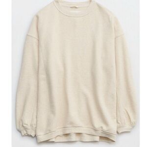 aerie real crew sweatshirt Heathered Frost